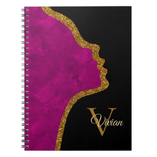 Carnet Nom Du Monogramme Face De La Parties scintillant N