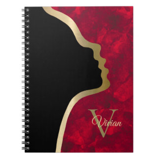 Carnet Nom Du Monogramme Face Noir Et Or