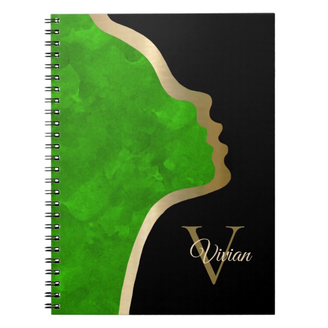Carnet Nom Du Monogramme Face Noir Et Or (Devant)