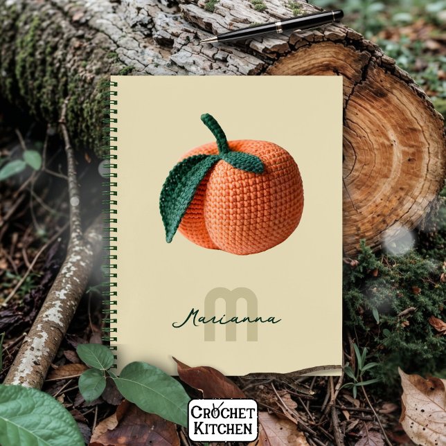 Carnet Nom du monogramme Pêche au Crochet moderne minimal (Créateur téléchargé)