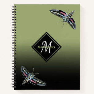 Carnet Nom du monogramme personnalisé Green Ombre Sphinx