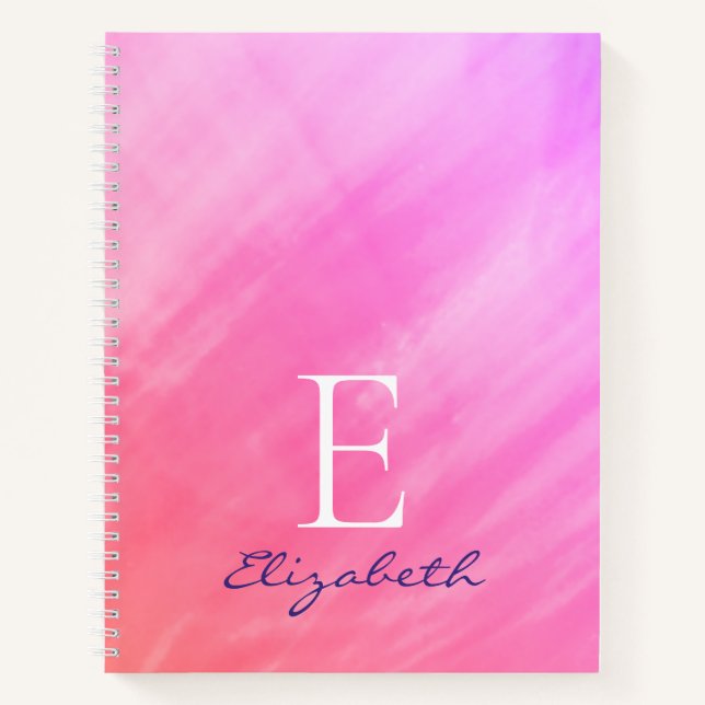 Carnet Nom du monogramme Pink Sketpad (Devant)