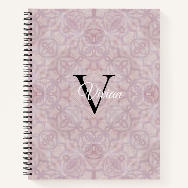 Carnet Nom du monogramme rose (Devant)