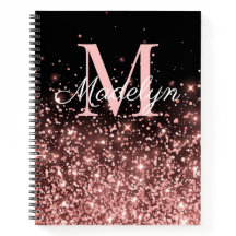 Nom du monogramme rose Gold Sparkles
