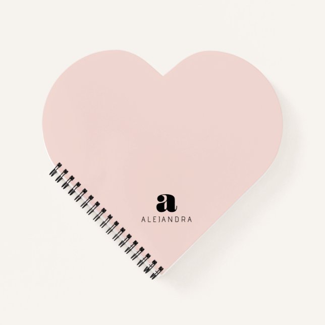Carnet Nom du monogramme rose gras moderne (Devant)