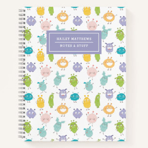 Carnet Nom du Motif Cute Pastel Monsters