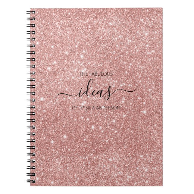Carnet Nom du script de parties scintillant rose vif mode (Devant)