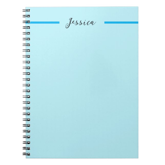 Carnet Nom élégant moderne bleu simple et professionnel (Devant)