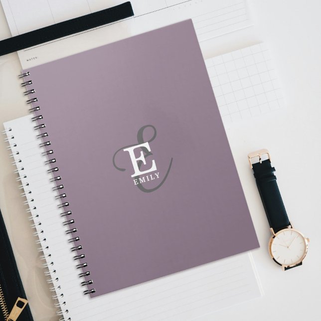 Carnet Nom élégant unique et typographie de monogramme vi (Personalize with your name and monogram initial.)
