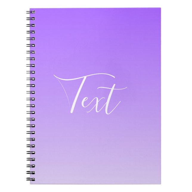 Carnet Nom en écriture cursive & ombre légère violet clai (Devant)