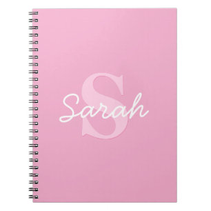 Carnet Nom et monogramme curieux à l'air mignon Rose