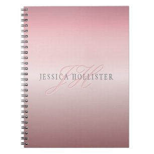 Carnet Nom et monogramme Soft FAUX Rose Gold Blush