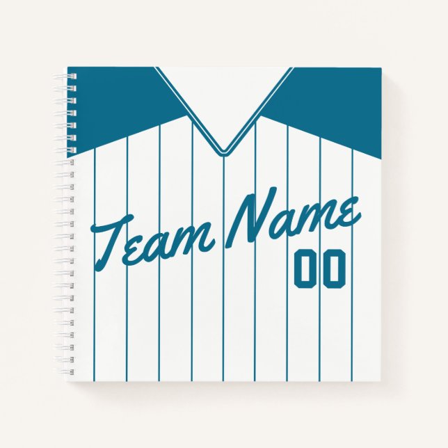 Carnet Nom et numéro Baseball Softball Turquoise Jersey (Devant)