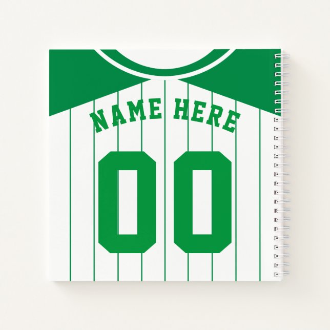 Carnet Nom et numéro de baseball Softball Green Jersey (Dos)