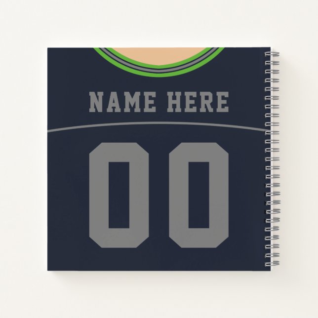 Carnet Nom et numéro personnalisables Football Jersey (Dos)