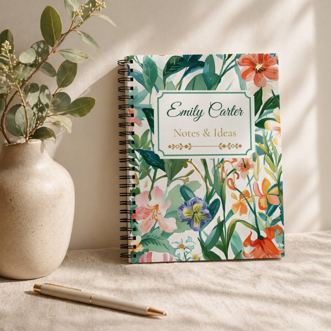Carnet Nom floral botanique personnalisé (Créateur téléchargé)