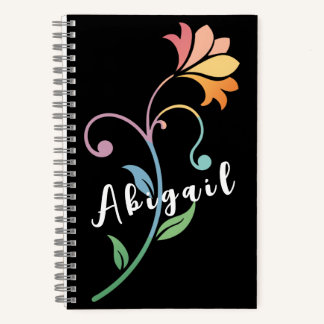 Carnet Nom floral simple et élégant