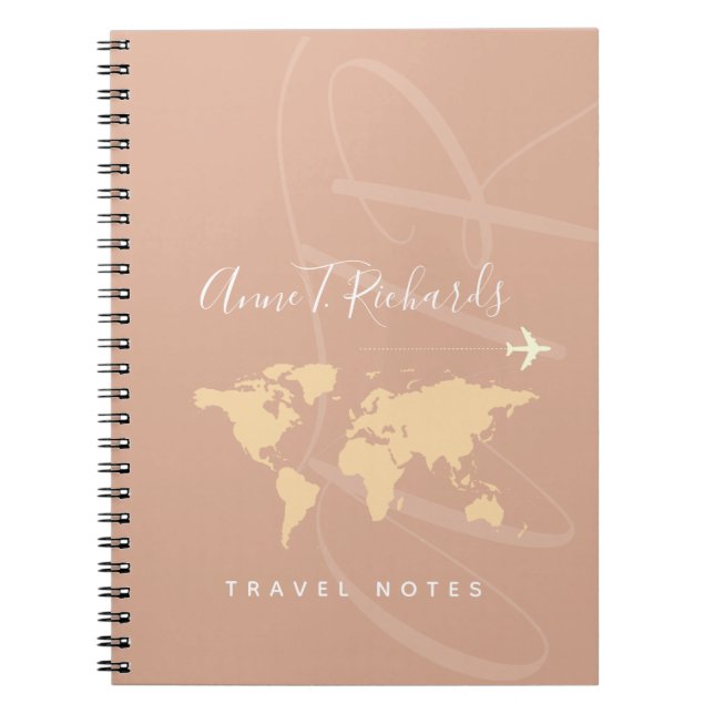 Carnet Nom manuscrit élégant Dusty Rose (Devant)