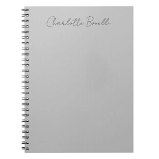Carnet Nom manuscrit minimaliste gris