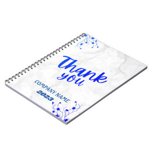 Carnet Nom minimaliste personnalisé Marbre Blanc