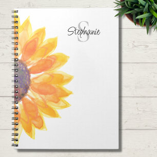 Carnet Nom Monogram Sunflower