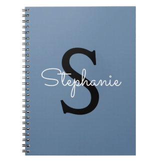Carnet Nom Monogramme Bleu