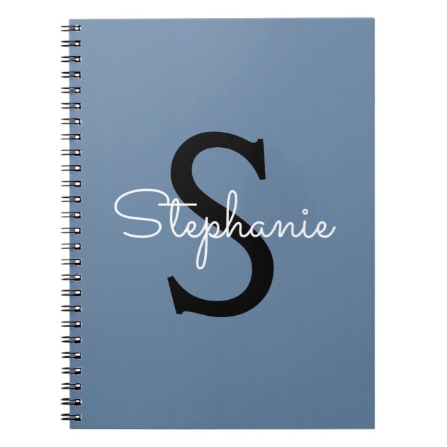 Carnet Nom Monogramme Bleu  (Devant)