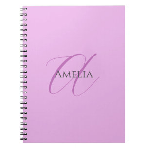 Carnet Nom Monogramme Lettre Initiale Orchidée & Lilas