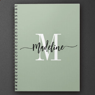 Carnet Nom Monogramme personnalisé Cadeau de script moder