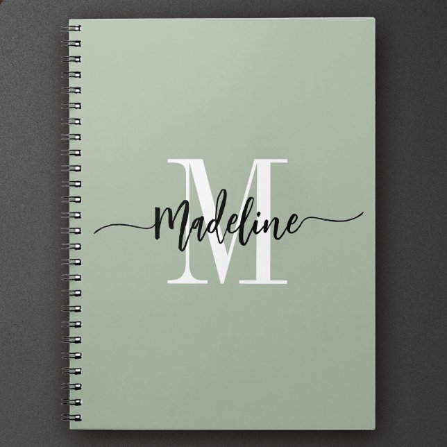 Carnet Nom Monogramme personnalisé Cadeau de script moder (Créateur téléchargé)