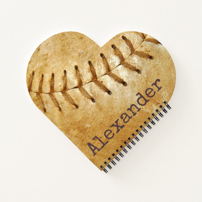 Carnet Nom monogramme Vintage Sports Baseball (Dos)