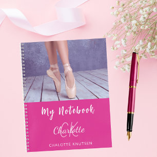 Carnet Nom monographique blanc rose vif photo