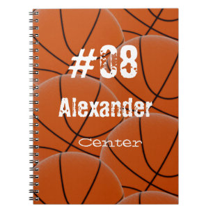 Carnet Nom Numéro Poste Basket-ball orange personnalisé