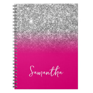 Carnet Nom Ombre rose chaud de la Parties scintillant en 