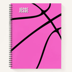 Carnet Nom ou texte du joueur de basket-ball rose Sports 
