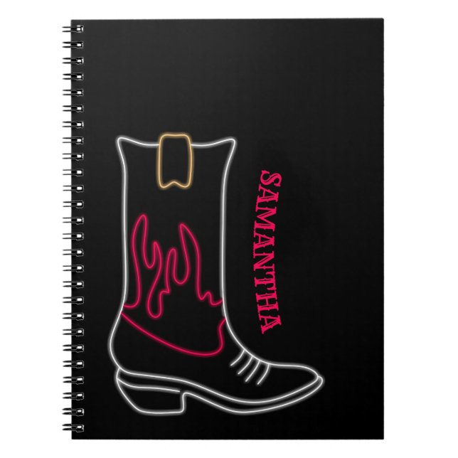 Carnet Nom personnalisable de démarrage Neon Cowboy (Devant)