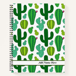 Carnet Nom personnalisable du Motif Cactus Cute