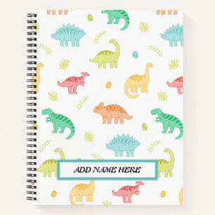 Carnet Nom personnalisable du Motif Cute Dinosaur