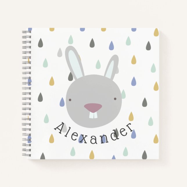 Carnet Nom personnalisable Lapin Mignon (Devant)