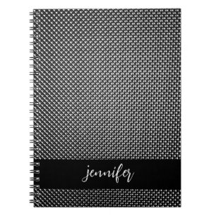 Carnet Nom personnalisable texture de grille Abstraite