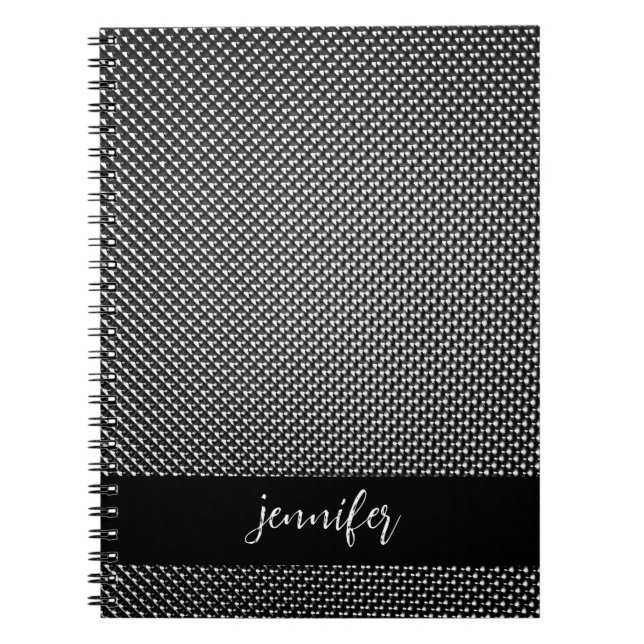 Carnet Nom personnalisable texture de grille Abstraite (Devant)