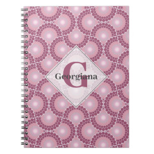 Carnet Nom personnalisé 1920s Radiant Dusky Rose Dot Mand
