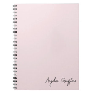 Carnet Nom personnalisé à la mode rose pâle