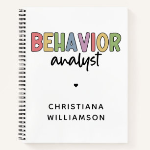 Carnet Nom personnalisé Analyste de comportement coloré