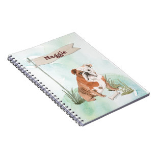 Carnet Nom personnalisé Anglais Bulldog Pet Chien
