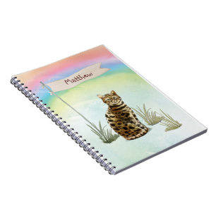Carnet Nom personnalisé Animal de chat Bengale