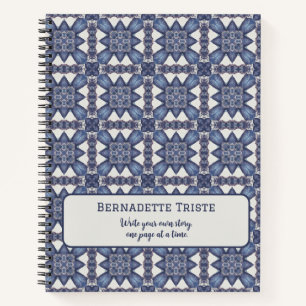 Carnet Nom personnalisé Aquarelle Motif géométrique Abstr