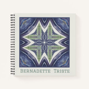 Carnet Nom personnalisé Aquarelle Motif géométrique Abstr