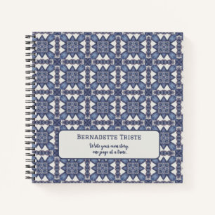 Carnet Nom personnalisé Aquarelle Motif géométrique Abstr