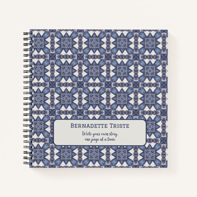 Carnet Nom personnalisé Aquarelle Motif géométrique Abstr (Devant)